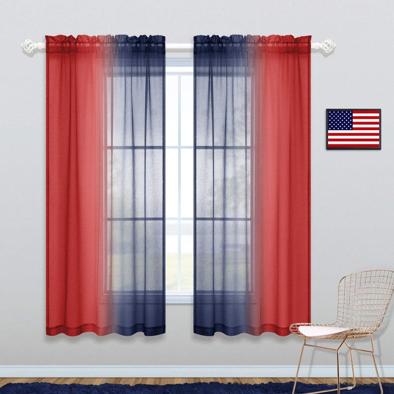 KOUFALL Blue and Red Curtains for Boys Bedroom,Sports Gamer Curtains for Gaming Room - Image 3